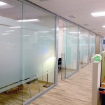Glass offices with applied frosted privacy glass film #0940