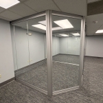 Radius Post Glass Wall Offices Anodized Frame #1771
