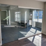Demountable Glass Walls Milk White Frame Finish and Swing Frameless Glass Door #1781
