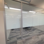 View Series Modular Glass Wall Financial Office with Privacy Window Film #1785