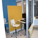 Angled glass divider wall #0591