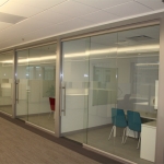 Glass offices with sliding glass doors #0106