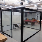 Freestanding glass offices with black framing - View Series #0365