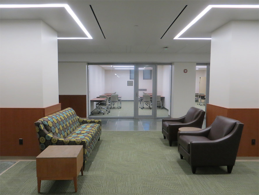 NxtWall glass office walls and reception waiting room lobby at MSU #0296