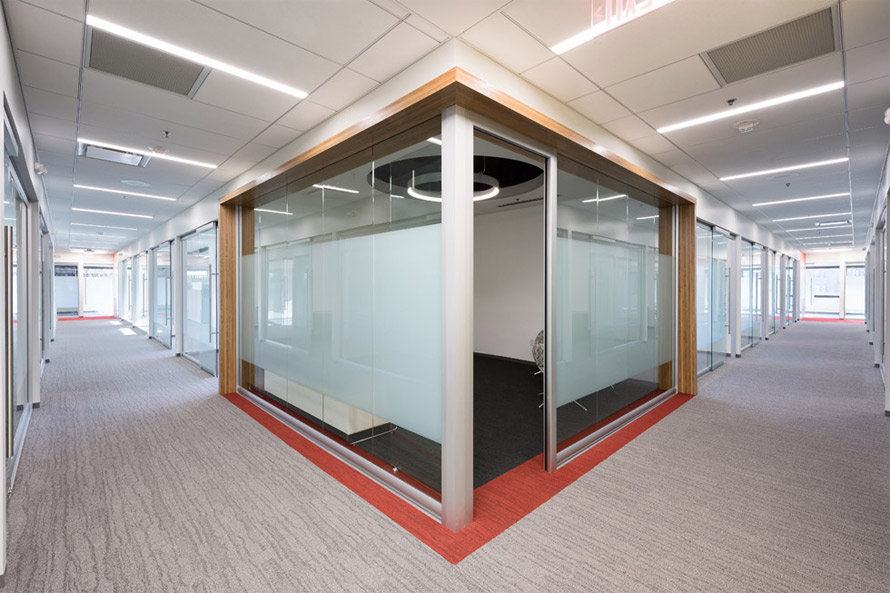 Law firm offices installation - View series glass offices with privacy film #0633