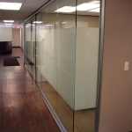 Architectural glass office front with glass open corner #1214