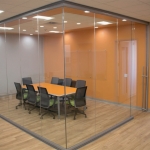 Conference room full glass installation with sliding door View Series #1216