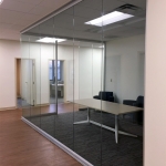 Glass conference room with modern open glass corner #0964