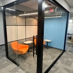 Glass meeting room Credit Union - View Series glass walls with Flex Series whiteboard sidewall #1837