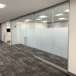 View Series Glass Conference Room with Window Film Stripe #1603