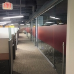 View Series glass wall installation red matte film