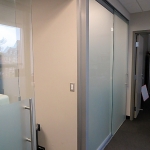 Frosted glass sliding door offices #0382