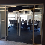 Glass conference room with frameless glass doors #0695