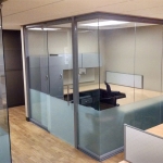 Open corner glass office wall system - View series #0641