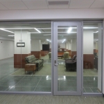 Seamless glass front with aluminum frame glass door #0300
