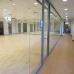 Seamless glass multipurpose room - center mount glass walls #0302