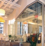 Curved glass wall offices #0114