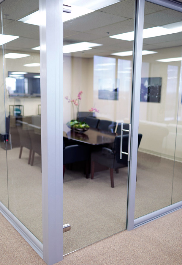 View series Conference room glass office with swing glass door #0476