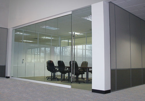 Glass demountable wall conference room GSA contract